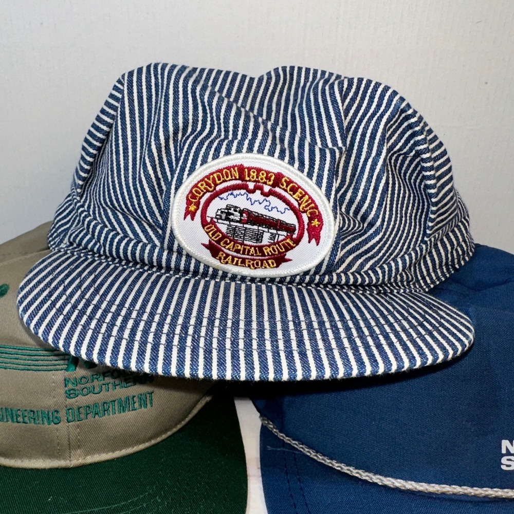 Vintage Norfolk Southern Railroad Hat Lot Corydon 1883 Scenic Engineer Snapback - Picture 4 of 6